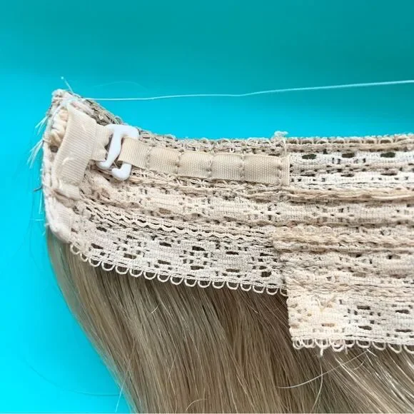 FINAL PRICE! Halocouture Hair Extensions 16 Inch Balayage Platinum Blonde B60 - Picture 7 of 11